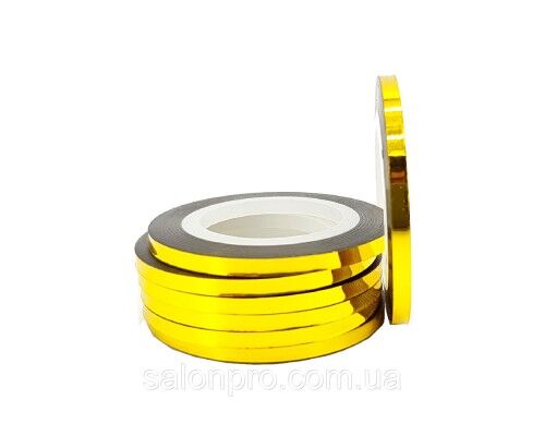 Липка стрічка для дизайну нігтів 3мм, золото
