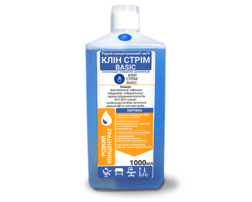 Дезінфекційний засіб Клін Стрім. Концентрат з мірним стаканом 1000мл