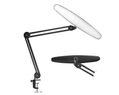 Лампа безтіньова для освітлення робочого місця на струбцині GLOBAL FASHSON  (чорна)