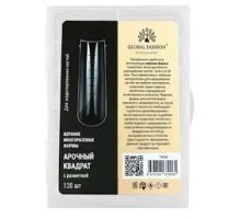 Верхні форми для нарощування нігтів GLOBAL FASHION арочний квадрат (жовті)  120шт