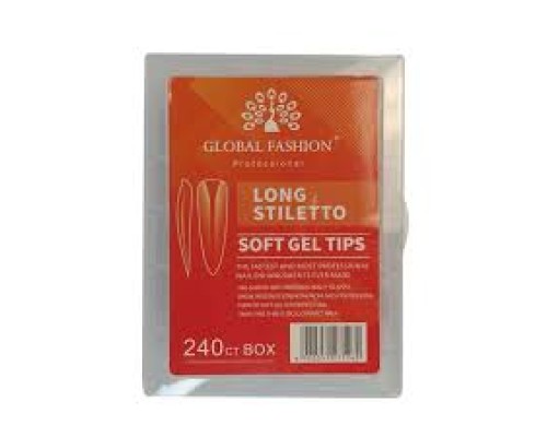 Global Fashion Гелеві тіпси Long Stiletto 240шт/уп