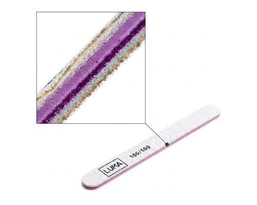 Luma Пилка для манікюра сіра, товста пряма 100х100