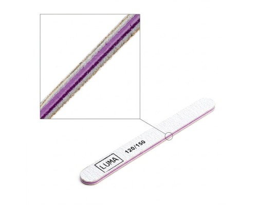 Luma Пилка для манікюра сіра, товста пряма 120х150
