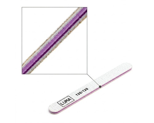 Luma Пилка для манікюра сіра, товста пряма 120х120
