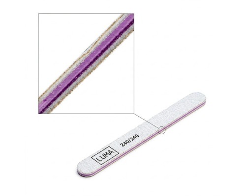 Luma Пилка для манікюра сіра, товста пряма 240х240
