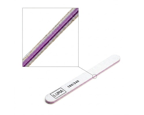 Luma Пилка для манікюра сіра, товста пряма 180х240