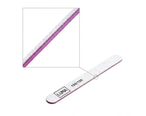 Luma Пилка для манікюра сіра, тонка пряма 100х100