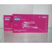 MediOk Рукавички нітрилові оглядові, нестерильні,.MAGENTA, без пудри, колір рожевий, розмір S