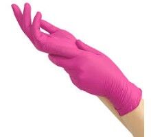 MediOk Рукавички нітрилові оглядові, нестерильні,.MAGENTA, без пудри, колір рожевий, розмір M