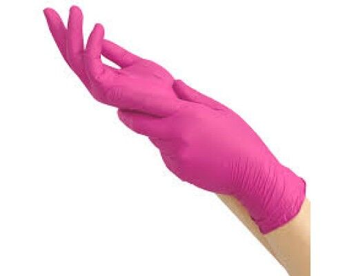 MediOk Рукавички нітрилові оглядові, нестерильні,.MAGENTA, без пудри, колір рожевий, розмір M