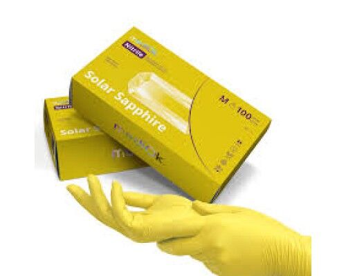 MediOk Рукавички нітрилові оглядові, нестерильні.SOLAR SAPPHIRE, без пудри, колір жовтий, роз.M