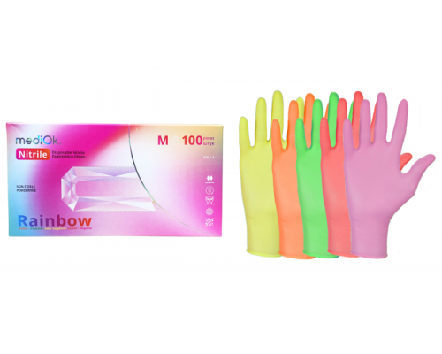 MediOk Рукавички нітрилові RAINBOW, мікс 5 кольорів, розмір S
