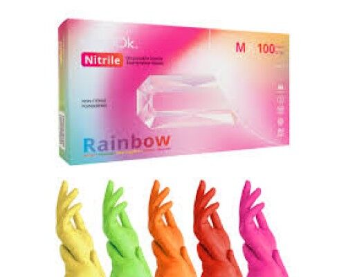 MediOk Рукавички нітрилові RAINBOW, мікс 5 кольорів, розмір M