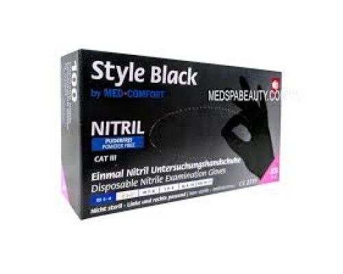 Ampri Рукавички STYLE Black, нітрил, чорні, М, 100 шт./уп.