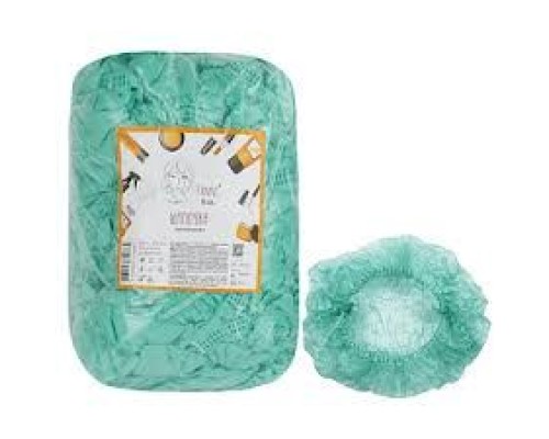 Шапочка медична нестирильна на подвійній резинці Panni Mlada (100шт/уп)зі спанбонду Колір:м"ятний