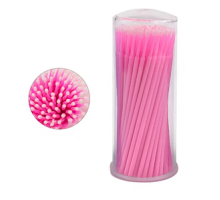 Мікробраш для коррекції та зняття вій ( рожеві ) 100шт