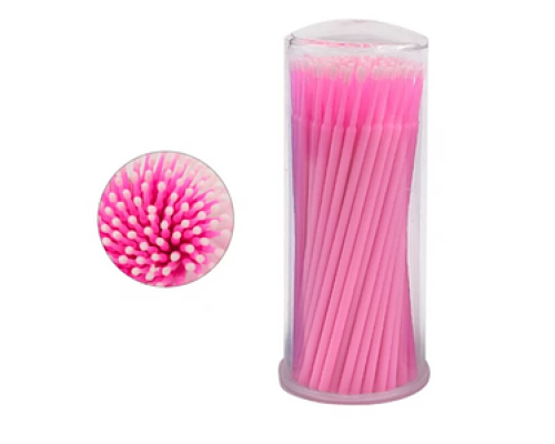 Мікробраш для коррекції та зняття вій ( рожеві ) 100шт