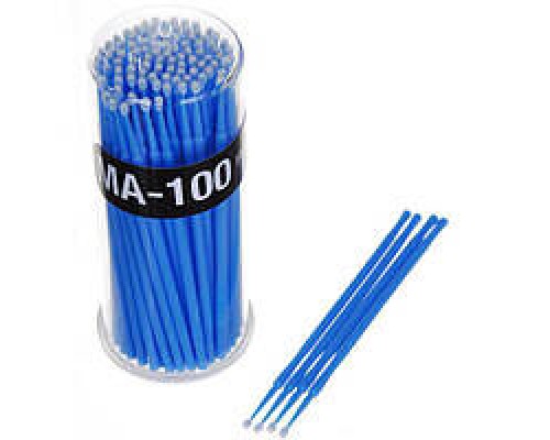 Мікробраш для коррекції та зняття вій ( сині ) 100шт