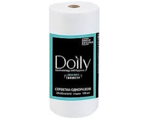 Серветки в рулоні  Doily® Aqua Soft Infinity 20х20см (100 шт.)  зі целюлози 50 г/м2 Текстура: гладка