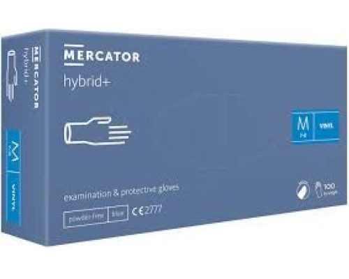 Одноразові рукавиці  VINYL MERCATOR  hybrid+ VINYL р-р М (7-8)