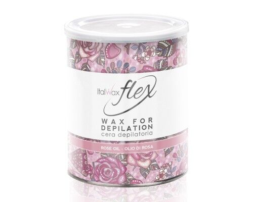 ItalWax FLEX Кремова троянда теплий віск у банці (Rose Oil), 800 мл