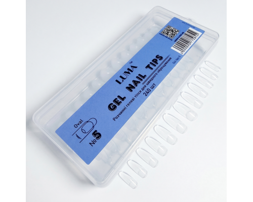 Luma Gel nail tips №05 Oval, гелеві тіпси розчинні,ф-ма Овал, 72 шт/уп