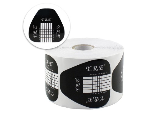 Y.R.E. Форма для нарощ.нігтів "Квадрат" срібло+чорна/500шт.