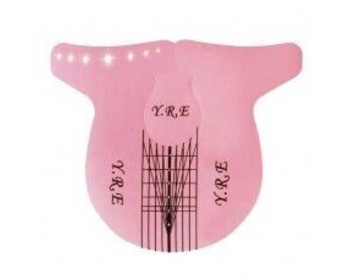 Y.R.E. Форма для нарощ. нігтів 300шт.  рожева "Стилет+ квадрат"