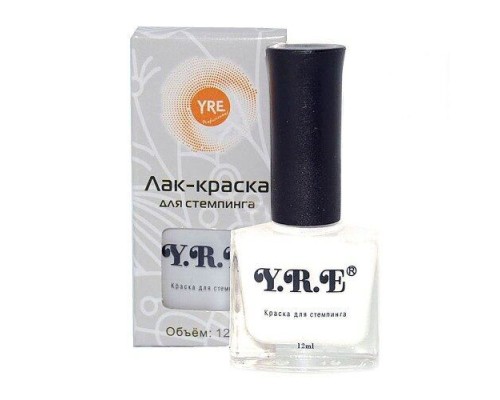 YRE фарба для стемпінгу біла 12мл