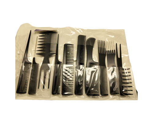 Набір гребней чорних 10шт/уп