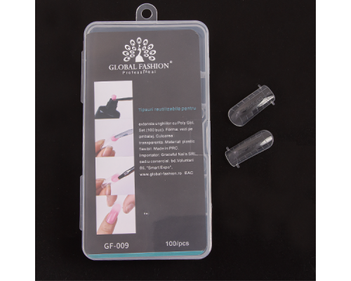 Верхні форми для нарощування нігтів GLOBAL FASHION GF-009  №01 з розміткою овал