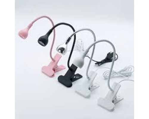 Лампа UV для сушіння гель лаку, гелевих типс з USB(настільна, гнучка, з прищіпкою,рожева),3 Вт Д