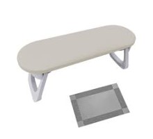 Підставка  для манікюру прямокутний (складні ніжки) шкірзам+килимок 42-8/