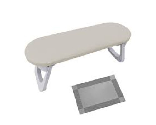 Підставка  для манікюру прямокутний (складні ніжки) шкірзам+килимок 42-8/