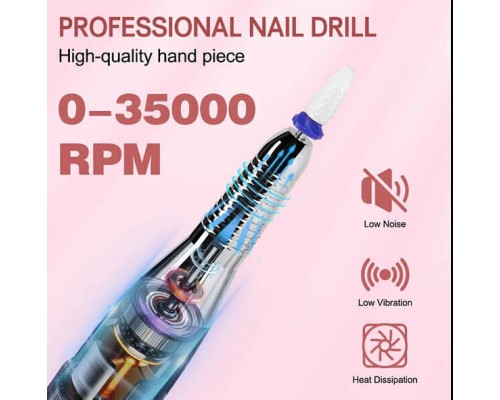 Портативний фрезер для манікюру на акумуляторі DMJ-100 25 Вт 35 000 об/хв, Білий