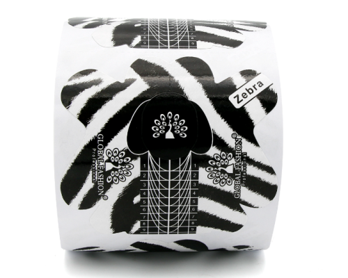 Форми для нарощування нігтів GLOBAL FASHION 300шт/уп Zebra