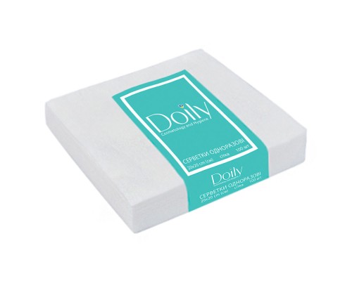 Серветки в пачці Doily® 20х20 см (100 шт/пач) зі спанлейсу 40 г/м2 Текстура: сітка