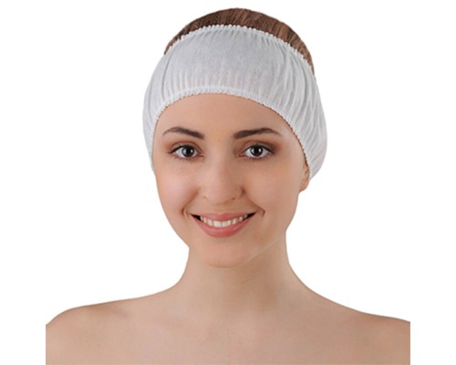 Пов*язка для волосся Doily® (10 шт/пач) зі спанбонду Колір: білий