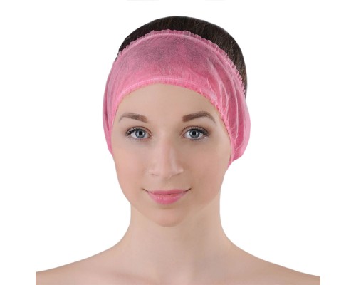 Пов*язка для волосся Doily® (10 шт/пач) зі спанбонду Колір: рожевий