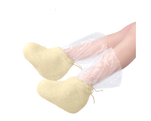 Чобітки багаторазові для парафінотерапії Doily® (1 пара/пач) зі штучного хутра Колір: крем
