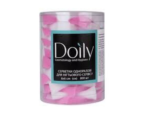 Серветки безворсові 6х6 см Doily® (800 шт в тубусі) зі спанбонду 25 г/м2 Колір: різнокол