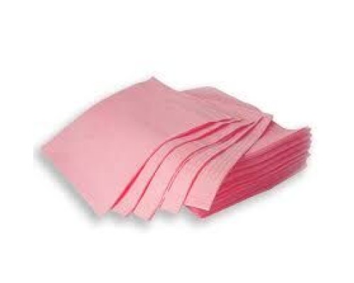 Серветка-нагрудник мед. 45х32 см (25 шт/пач) з ламінов. паперу. рожевий