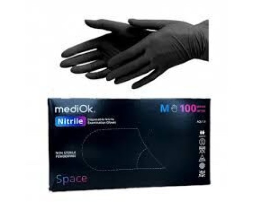 Рукавички НІТРІЛОВІ MediOk чорні р-р.M (3пари/уп)