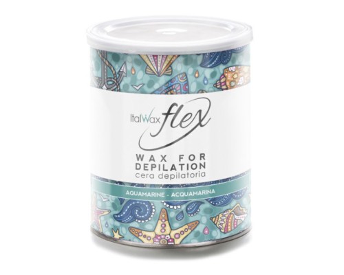 ItalWax FLEX Аквамарин теплий віск у банці (Aquamarine), 800 мл