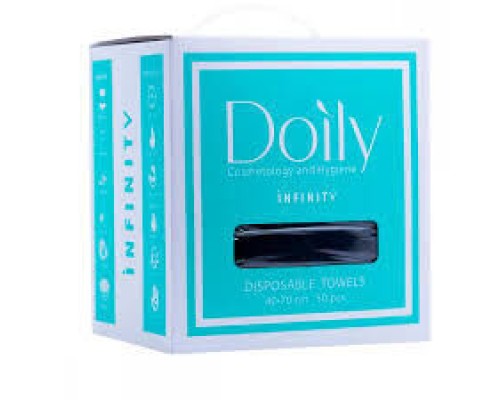 Рушники в коробці Doily® INFINITY 40х70 см 50 шт/кор (2х25 шт/пач) Колір: чорний