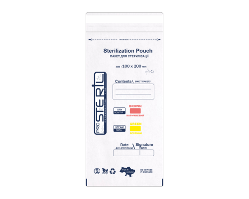 ProSteril пакети для стерилізації білі крафт  100*200 (100шт уп)