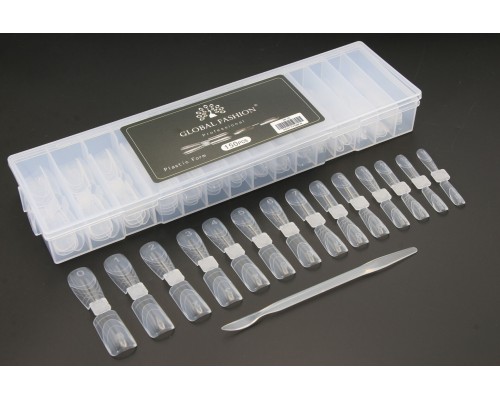 Верхні форми для нарощування нігтів GLOBAL FASHION квадрат і звужений квадрат, 150 шт JM-36