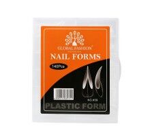 Верхні форми для нарощування нігтів GLOBAL FASHION (помаранчеві) Кігті, 140 шт, NO.39