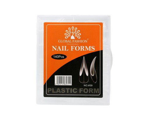 Верхні форми для нарощування нігтів GLOBAL FASHION (помаранчеві) Кігті, 140 шт, NO.39