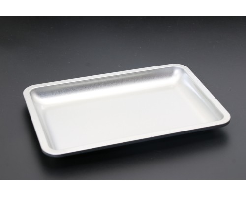 Металевий лоток прямокутний, 18*12.5 см, срібло